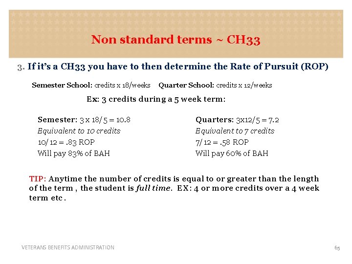 Non standard terms ~ CH 33 3. If it’s a CH 33 you have