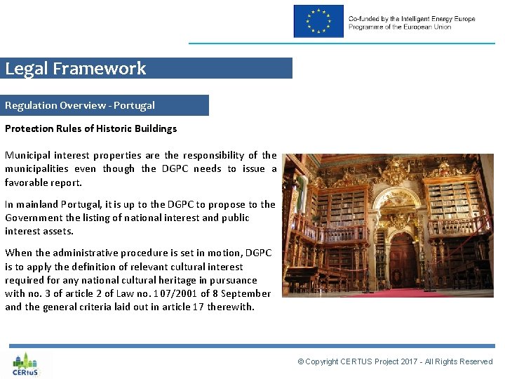 Legal Framework Regulation Overview - Portugal Protection Rules of Historic Buildings Municipal interest properties