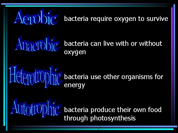 bacteria require oxygen to survive bacteria can live with or without oxygen bacteria use