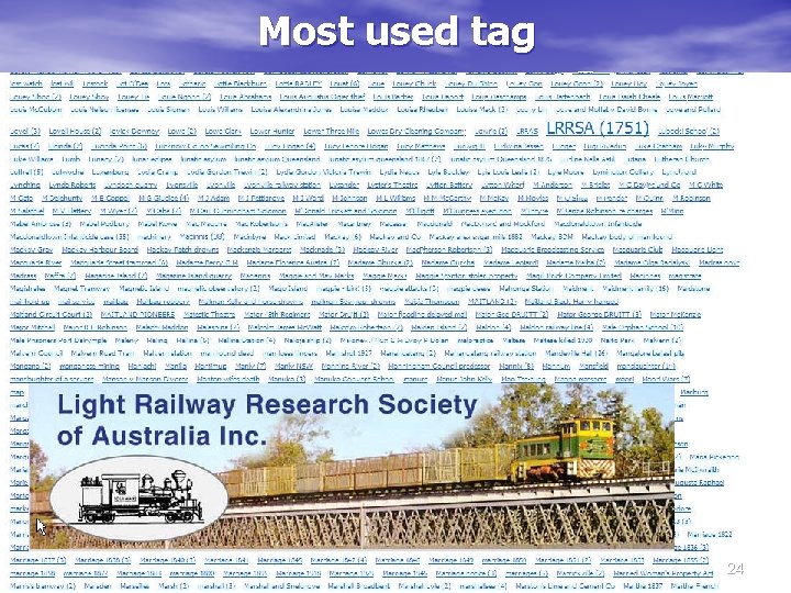 Most used tag 24 