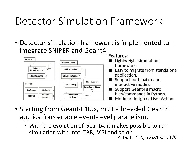 Detector Simulation Framework • Detector simulation framework is implemented to integrate SNi. PER and