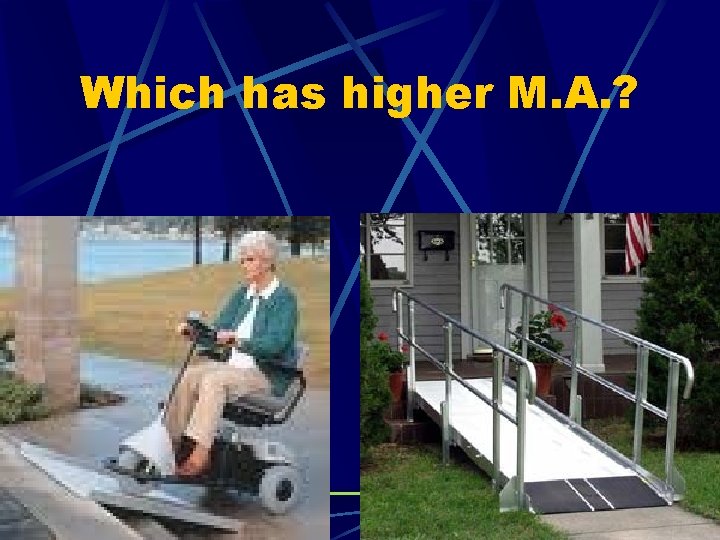 Which has higher M. A. ? 
