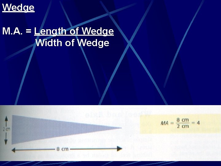 Wedge M. A. = Length of Wedge Width of Wedge 