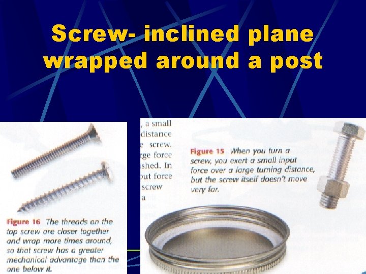 Screw- inclined plane wrapped around a post 