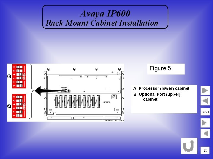 Avaya IP 600 Rack Mount Cabinet Installation Figure 5 A. Processor (lower) cabinet B.