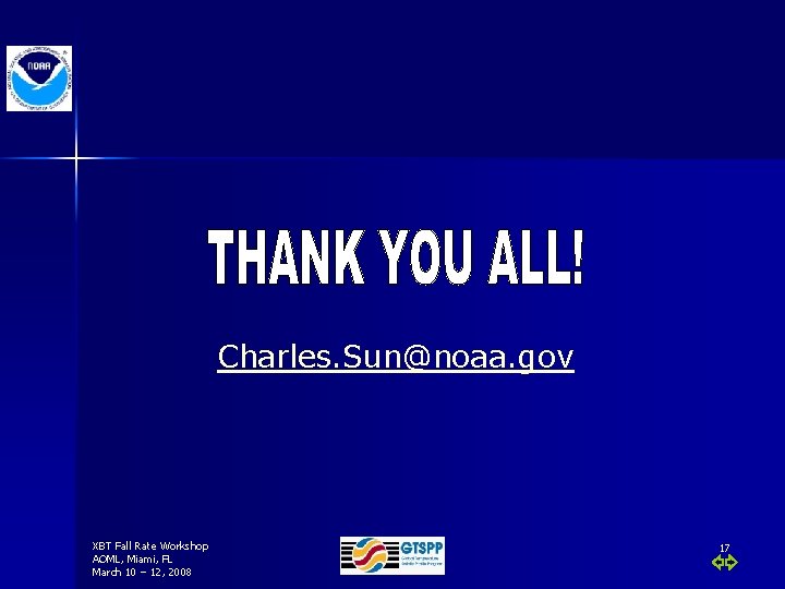 Charles. Sun@noaa. gov XBT Fall Rate Workshop AOML, Miami, FL March 10 – 12,