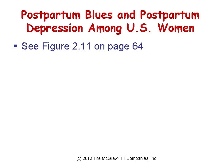 Postpartum Blues and Postpartum Depression Among U. S. Women § See Figure 2. 11