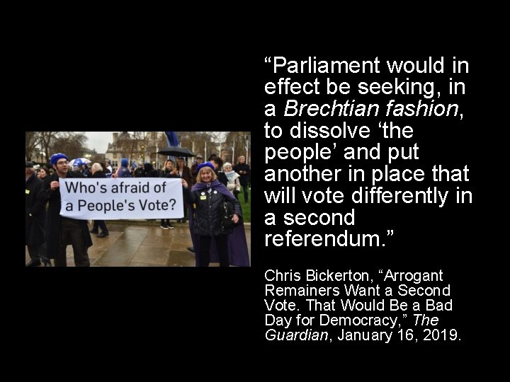 “Parliament would in effect be seeking, in a Brechtian fashion, to dissolve ‘the people’