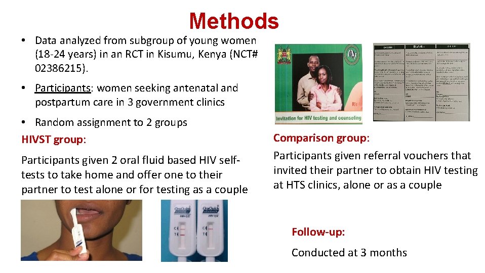 Methods • Data analyzed from subgroup of young women (18 -24 years) in an