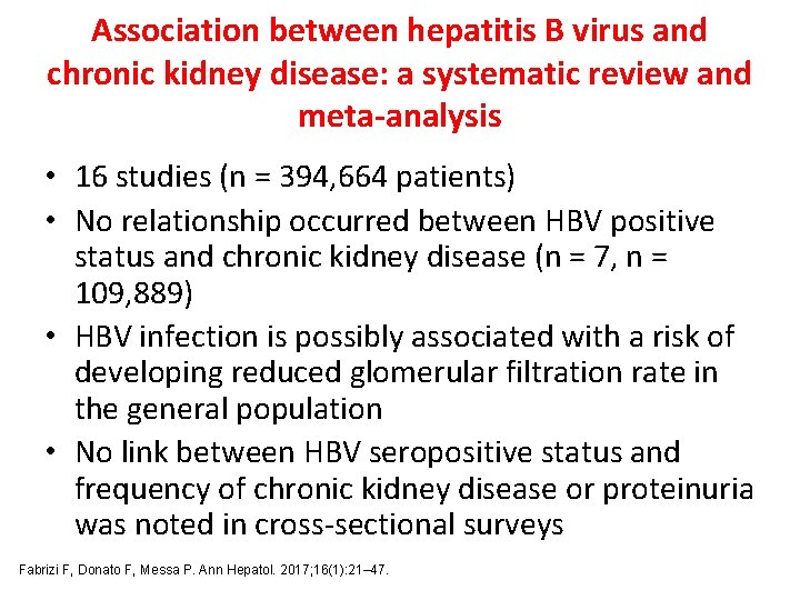 Association between hepatitis B virus and chronic kidney disease: a systematic review and meta-analysis
