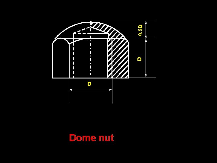 0. 5 D D D Dome nut 