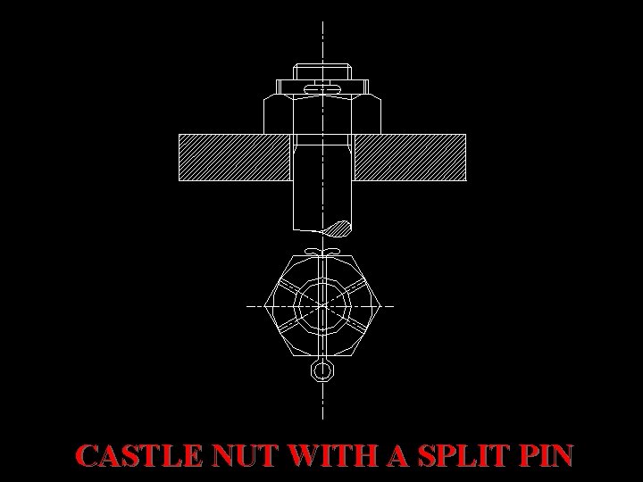 CASTLE NUT WITH A SPLIT PIN 