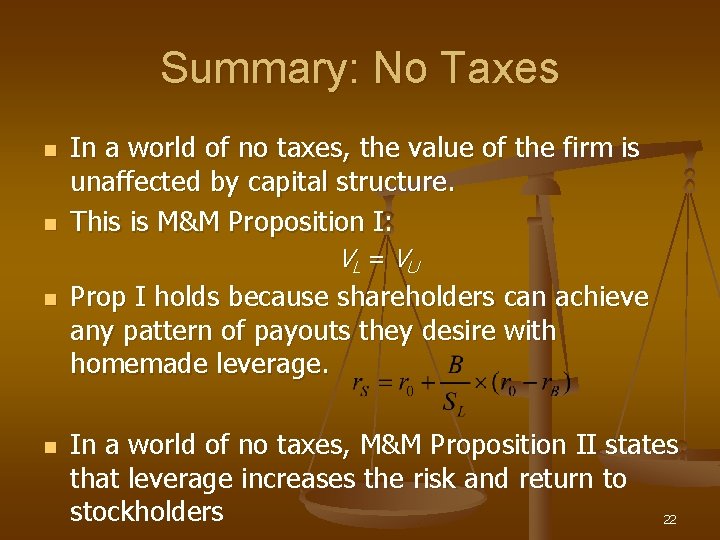 Summary: No Taxes n n In a world of no taxes, the value of