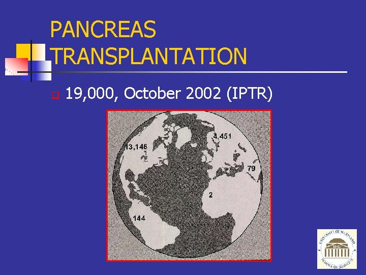 PANCREAS TRANSPLANTATION q 19, 000, October 2002 (IPTR) 