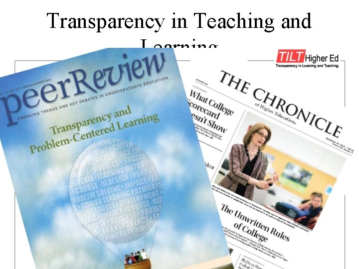 Transparency in Teaching and Learning 