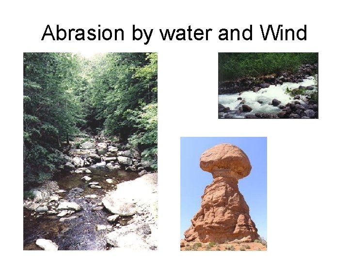 Abrasion by water and Wind 