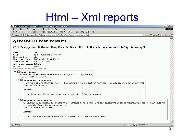 Html – Xml reports 31 