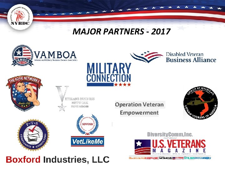MAJOR PARTNERS - 2017 Operation Veteran Empowerment 