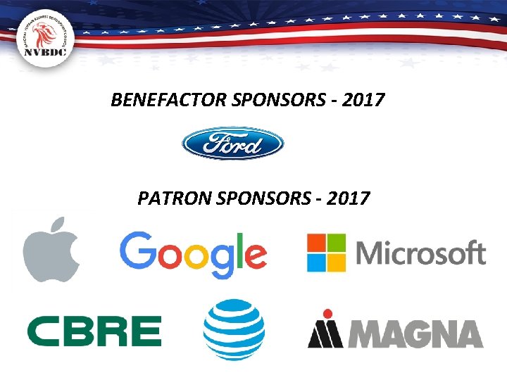 BENEFACTOR SPONSORS - 2017 PATRON SPONSORS - 2017 