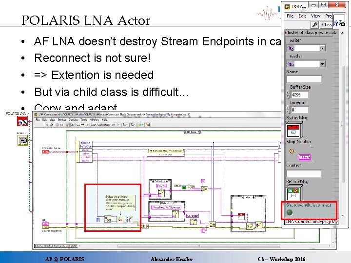 POLARIS LNA Actor • • • AF LNA doesn’t destroy Stream Endpoints in case