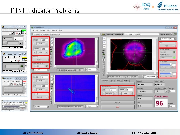 DIM Indicator Problems AF @ POLARIS Alexander Kessler CS – Workshop 2016 