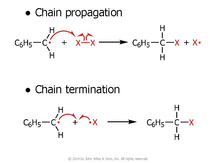 ● Chain propagation ● Chain termination © 2014 by John Wiley & Sons, Inc.
