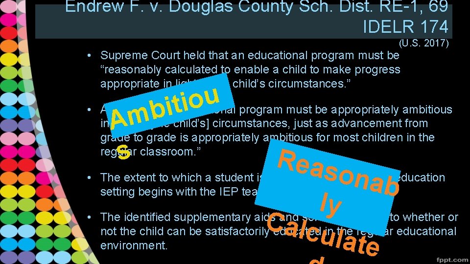 Endrew F. v. Douglas County Sch. Dist. RE-1, 69 IDELR 174 (U. S. 2017)