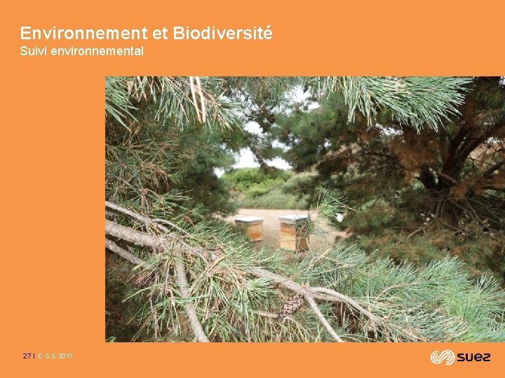 Environnement et Biodiversité Suivi environnemental 27 I C. S. S 2017 