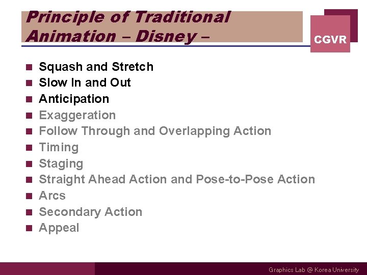 Principle of Traditional Animation – Disney – n n n CGVR Squash and Stretch