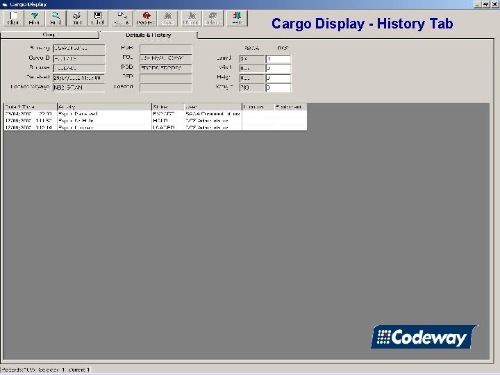 Cargo Display - History Tab 