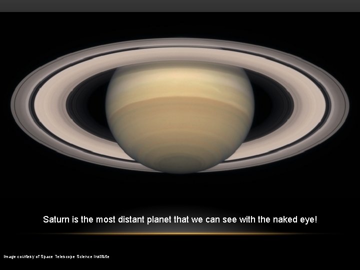 Saturn is the most distant planet that we can see with the naked eye!