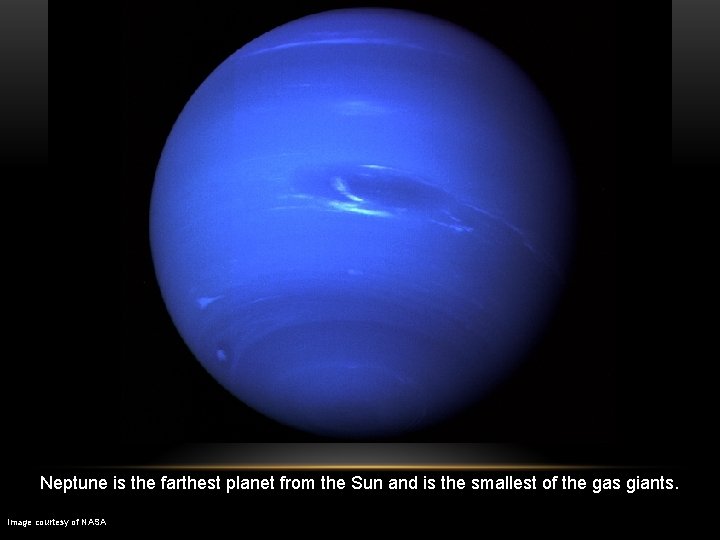 Neptune is the farthest planet from the Sun and is the smallest of the