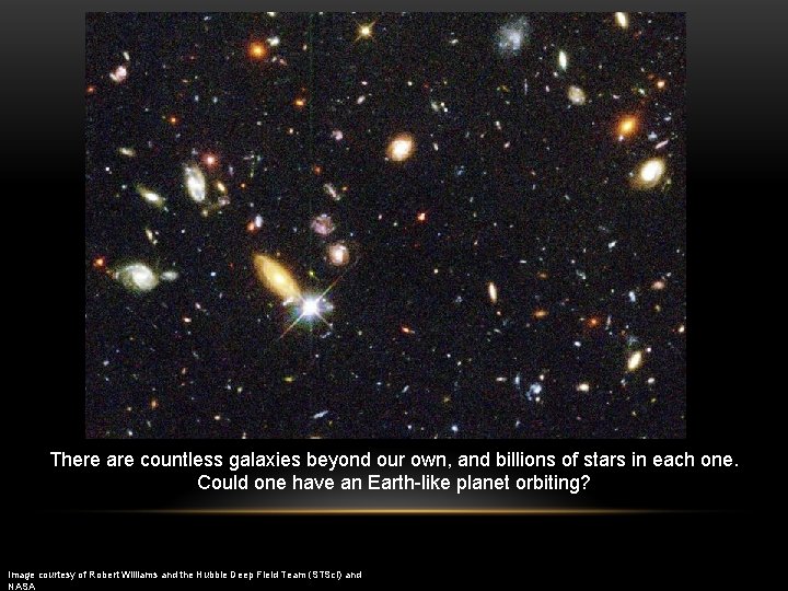 There are countless galaxies beyond our own, and billions of stars in each one.