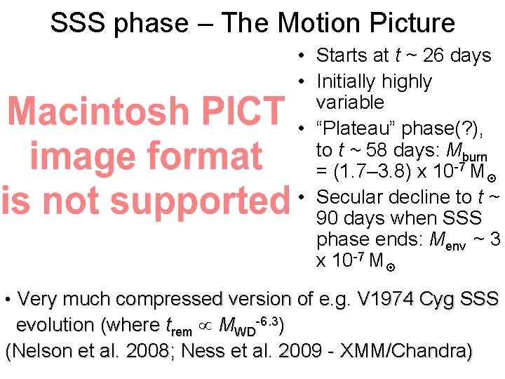 SSS phase – The Motion Picture • Starts at t ~ 26 days •