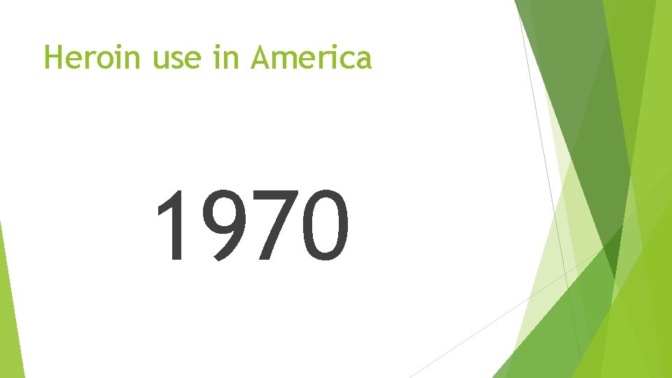 Heroin use in America 1970 