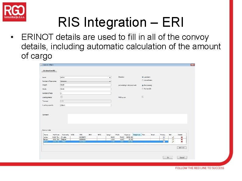 RIS Integration – ERI • ERINOT details are used to fill in all of