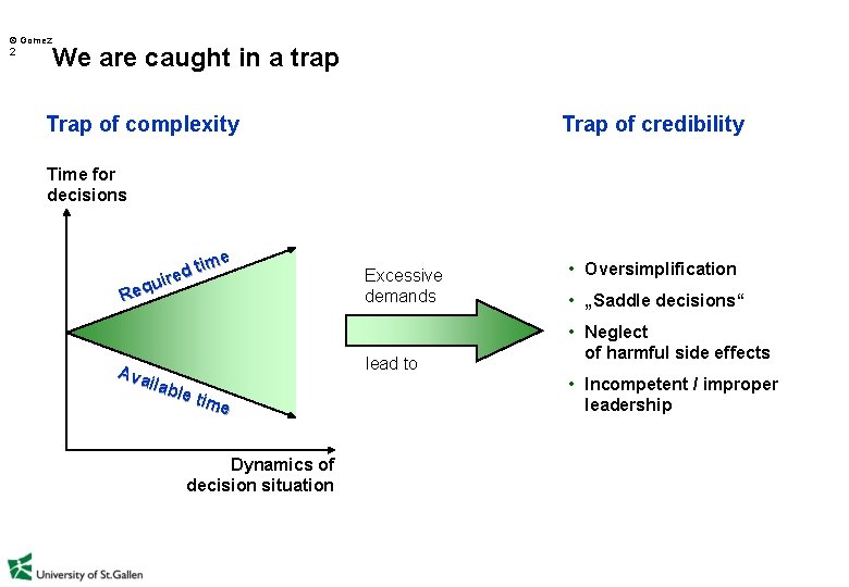  Gomez 2 We are caught in a trap Trap of complexity Trap of