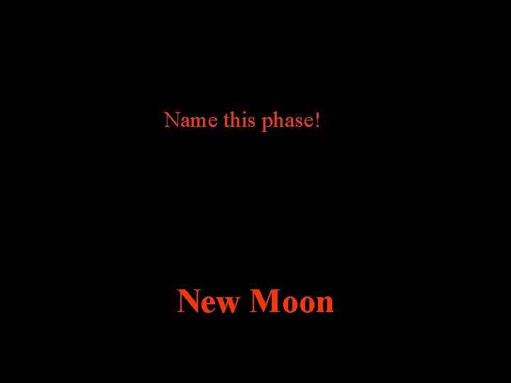 Name this phase! New Moon 