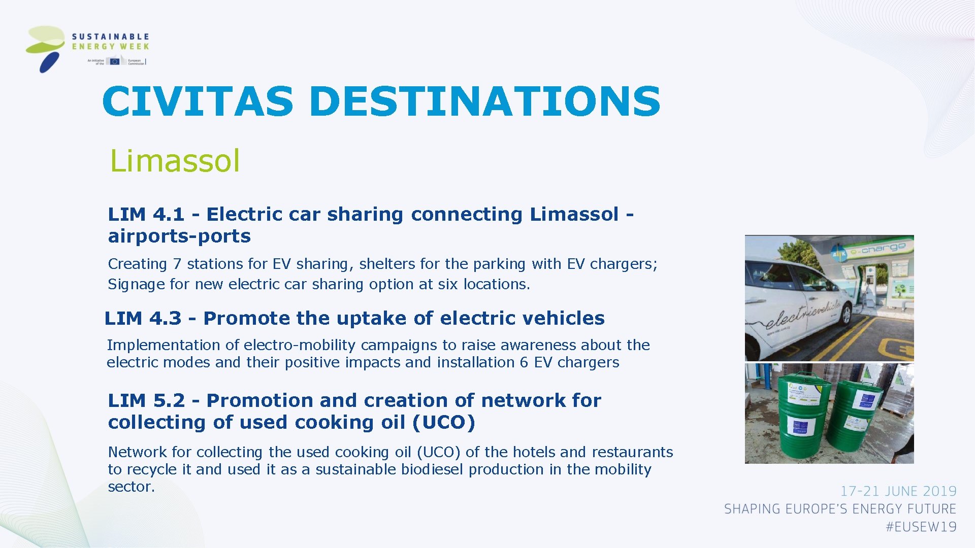 CIVITAS DESTINATIONS Limassol LIM 4. 1 - Electric car sharing connecting Limassol airports-ports Creating