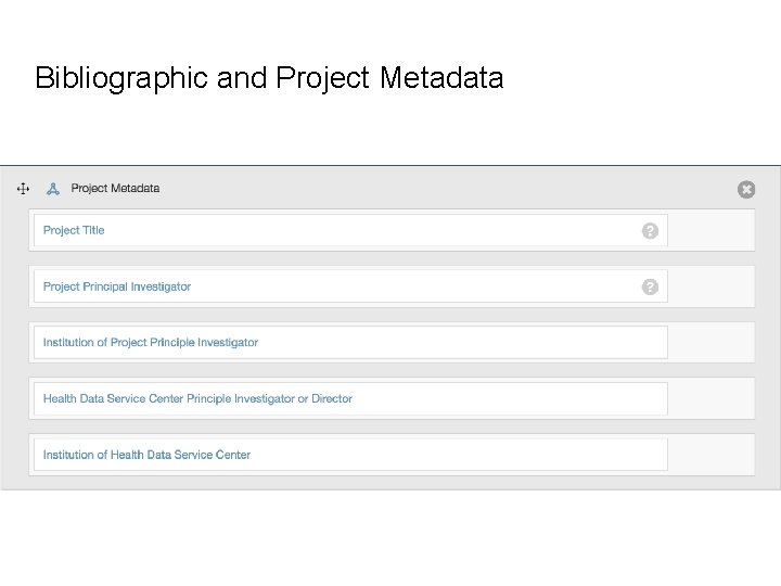 Bibliographic and Project Metadata 