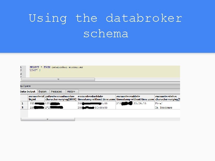 Using the databroker schema 