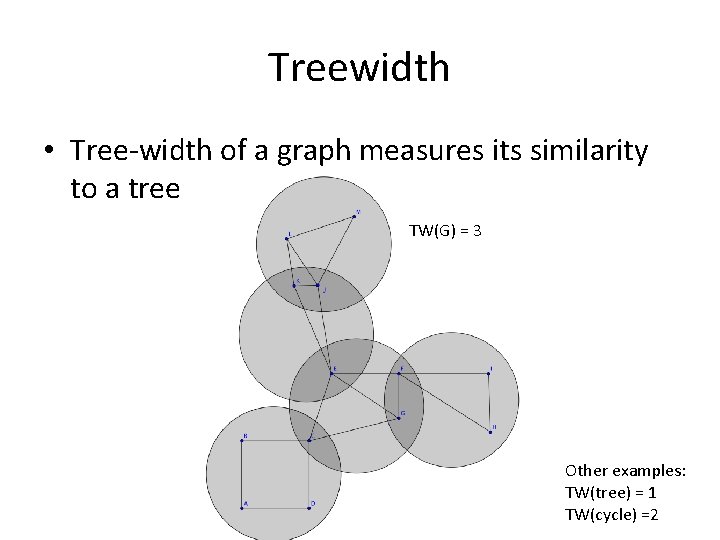 Treewidth • Tree-width of a graph measures its similarity to a tree TW(G) =