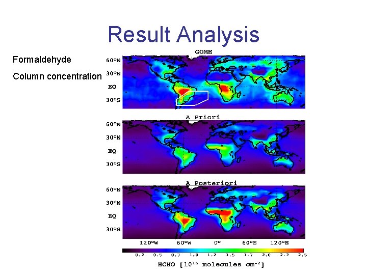 Result Analysis Formaldehyde Column concentration 