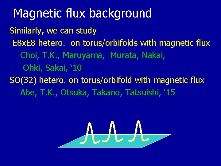 Magnetic flux background Similarly, we can study E 8 x. E 8 hetero. on