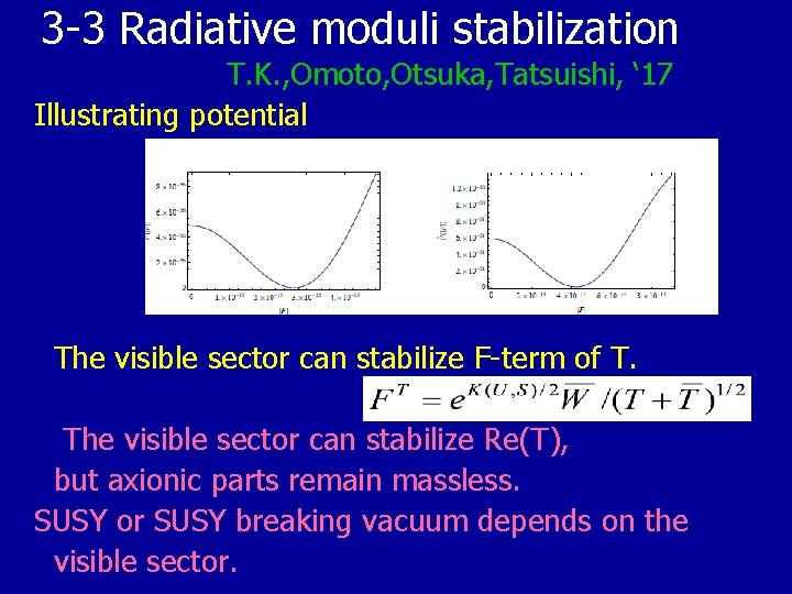 3 -3 Radiative moduli stabilization T. K. , Omoto, Otsuka, Tatsuishi, ‘ 17 Illustrating