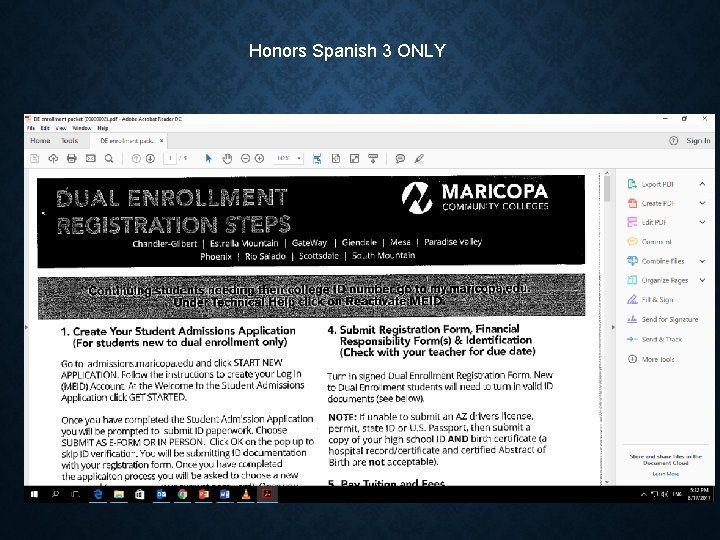 Honors Spanish 3 ONLY 