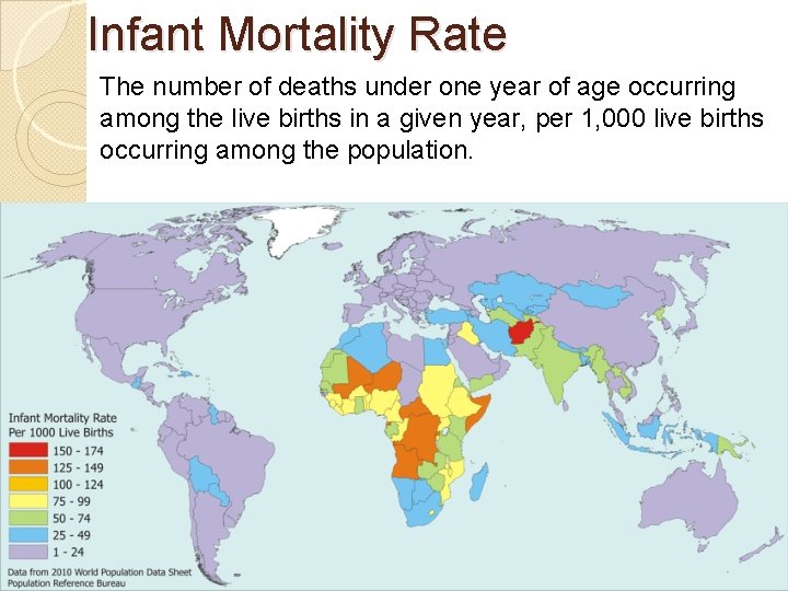 Infant Mortality Rate The number of deaths under one year of age occurring among