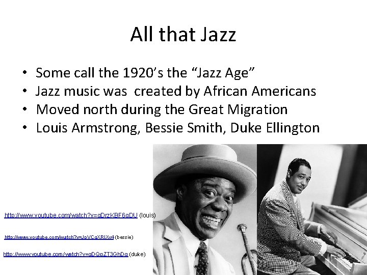 All that Jazz • • Some call the 1920’s the “Jazz Age” Jazz music