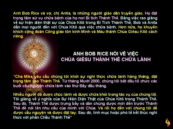 Anh Bob Rice và vợ, chị Anita, là những người giáo dân truyền giáo.