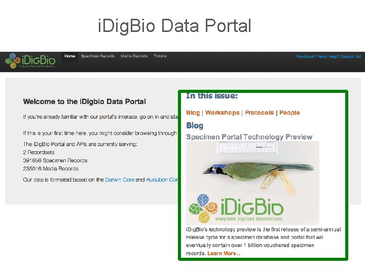 i. Dig. Bio Data Portal 